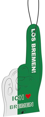 Bremen Fahne Fanartikel HIGH FIVE FINGERS Auto Duftbaum mit 5 Düften | Air Freshener | Duftspender | Raumduft | Lufterfrischer