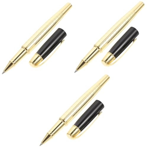VILLCASE 3st Stift Unterschreiben Schreibstift Büro-gelstift Business-stift Gelstift Für Den Täglichen Gebrauch Professionelle Kugelschreiber Stift Schreiben Stifte Füller Golden Metall