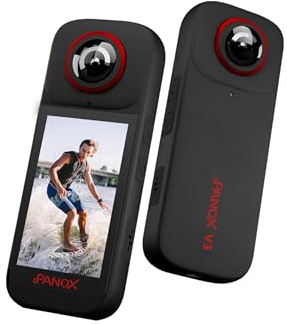 PANOX V3 360 Camera for Motorcycle, HUD 8K Waterproof Action Camera, 72MP Photo, Split-Screen Shooting, Emergency Recording, GPS Panorama, PilotSteady™,One-Tap and Precision, Quick Share