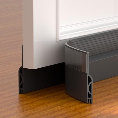 Türdichtung Zugluftstopper für Türen 100cm, NEU Türdichtung Unten Selbstklebend, Tür Zugluftstopper-Ideal Auch Als Schallschutz, Energie Sparen und Kälteschutz Luftzugstopper für Türen (Schwarz)