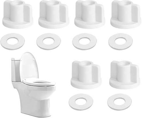 NOPKESV 6 pièces écrous de fixation en plastique pour abattant de toilettes wc, convient pour vis de 6 mm, Remplacement pour charnières de siège de toilettes montées par le haut (M6)