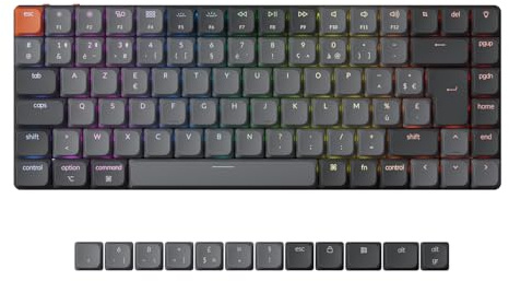 Keychron K3 QMK Clavier Mécanique sans Fil Ultra-Fin, Disposition 75% Programmerbar, Hot-Swap Commutateurs Rouge, Rétroéclairage LED RVB, Bluetooth pour Mac/Windows/Linux, Disposition FR - Version 3