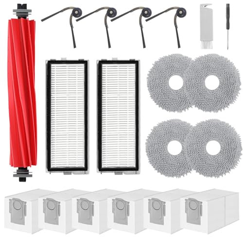 QV35 Accessori di Ricambio per Roborock QV 35A, QV 35S, QR 598, QR 798 Robot Aspirapolvere, 1 Spazzola Principale, 4 Spazzole Laterali, 2 Filtri HEPA, 4 Panni Mop, 6 Sacchetti per la Polvere