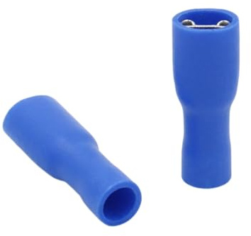 120 Stück Schnellkupplungsbuchse Vinyl Vollisoliert, FDFD2-250, 6.3 x 0.8mm Kabelschuh, Blau für 1.5-2.5mm² (16-14 AWG)