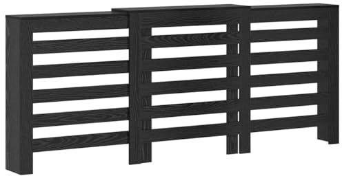 vidaXL Heizkörperabdeckung Schwarz Eichen-Optik 205 x 21,5 x 83,5 cm