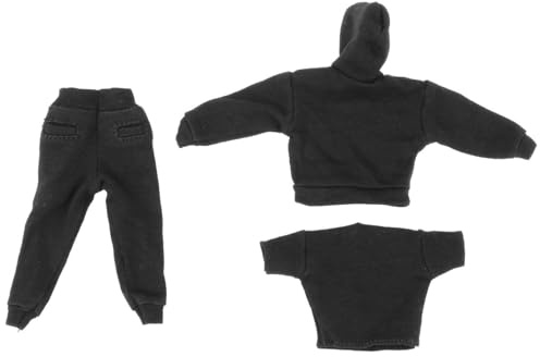 Detailliertes 3-teiliges Outfit für 1/12 Actionfigur, Soldat mit Kapuze, Hose und T-Shirts für Figuren, Puppen-Display, Anziehpuppenzubehör