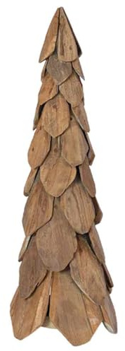 vidaXL Weihnachtsbaum mit Ständer Braun 80 cm Massivholz Teak