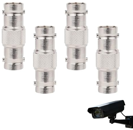 Noenaeni 4Pcs BNC Female to Female Coupler Connector Adapter for CCTV | BNC Barrel Connector Adapter, Video SDI/BNC Cable Joining Extension for CCTV Security Camera