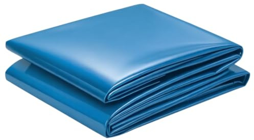Liyadolaam Lona Estanque, Revestimiento para Estanques Peces HDPE Azul 6Mil para Piscina Koi Estera Estanque Reforzada Capa Sellado Lámina de Polietileno Lona para Piscina Jardín