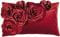 Pad - Floral - Kissenhülle - Samt Kissen - Zierkissen - Kissenhülle - Blütenapplikationen - 30 x 50, Rot