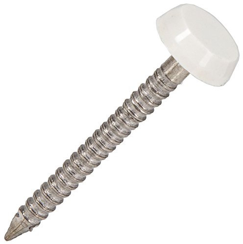 50x White Plastic Capped 40mm Pins | UPVC Head Screws