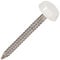 50x White Plastic Capped 40mm Pins | UPVC Head Screws