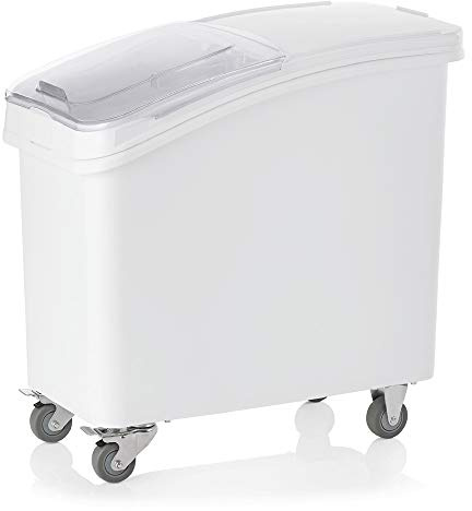 WAS 9214 120 Polyethylen Zutaten/Lagerbehälter mit Deckel aus Polycarbonat, 120 L, 77.5cm Länge, 47.0cm Breite, 73.5cm Höhe