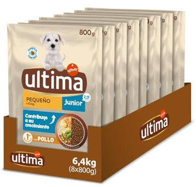ultima Mini Junior Hundefutter mit Huhn, 8 x 800 g, insgesamt 6,4 kg