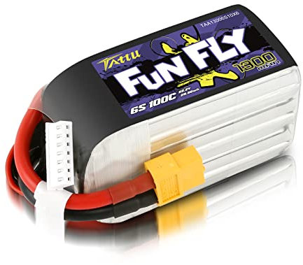 Tattu Lipo 6S Akku 1300mAh 22,2V 100C Lipo Akku Funfly mit XT60 Anschluss für UAV Drone FPV Race RC Quadcopter