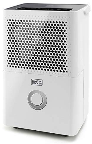 Black+Decker BXDH12E - Deumidificatore Ambiente Casa, 12 litri, Funzione asciugatura, 2 velocità, Programmabile 24h, Filtro rimovibile e lavabile, 25m2, Silenzioso