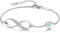 Infinity Armband Damen 925 Sterling Silber Rosegold or Edelstahl, Unendlichkeit Herz Armbänder Kristallen Armkette Valentinstag Muttertag Geburtstags Weihnachten Geschenk für Sie Frauen Freundin mama