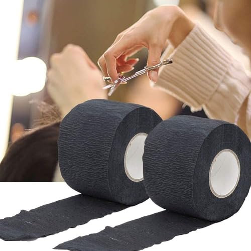 2 Rollen Nackenstreifen zum Haarschneiden, Einweg-Haarwickelstreifen aus dehnbarem Papier, Einweg-Friseurpapier-Nackenbandschutz, Friseurbedarf für professionelles Salon-Haarstyling, Färben