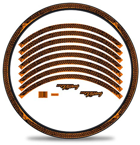 16-teiliges Set Felgenrandaufkleber Sticker für Fahrrad Felgen in verschiedenen Designs Komplett Set für 27 29 für Ebike Rennrad Mountainbike MTB Laufrad RX034 (Nr. 2 Wheel, Glanz)