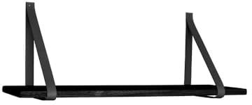 House Nordic Wandregal Forno Leder Schwarz/Schwarz 80 cm Holz Regal