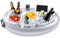 AMOBON Hinchables Posavasos Piscina, 8 Agujeros Flotador Bar Piscina, Soporte para Vasos de Bebidas Accesorios Adultos para Piscina Fiesta Playa (Gray)