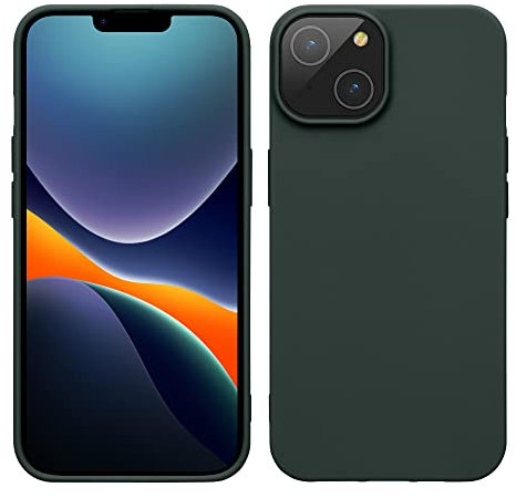 kwmobile Case for iPhone 14 Case - Soft Slim TPU Silicone Phone Cover - Wireless Charger Friendly - Moss Green