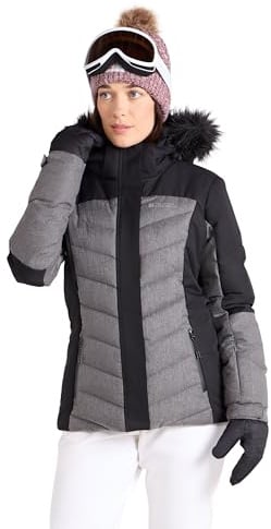 Mountain Warehouse Pyrenees Womens Padded Ski Jacket - Waterproof Ladies Winter Coat, Breathable, Adjustable Fit, Detachable Hood Snowskirt, Air Vents -for Snowboarding Black 16