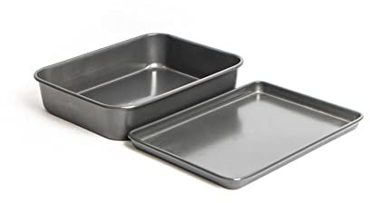 MasterClass Set of Non-Stick Roasting Pan 34x26x7cm, Baking Tray 35x25x2cm