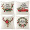 Banemi Kissenbezug Sofa Weihnachten, Deko Kissenbezug 40X40 4er Set Corona di Auto In Corno di Cervo Weihnachtsschmuck fürs Wohnzimmer