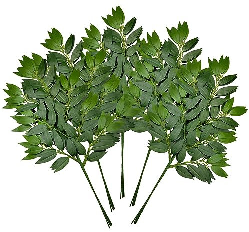 FUNORNAM Fake Vines for Room Décor Advanced Artificial Hanging Plants Fake Ivy Leaves for Bedroom Wedding Birthday Party Backdrop Balcony Decor (24PCS Green)