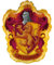 Party Factory Harry Potter Gryffindor Folienballon, Ø45cm, rot, gold, Hogwarts Wappen, Zauberer Heliumballon zum Geburtstag