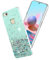 Yarxiawin Cover per Huawei P10 Lite Silicone Rosa, Brillante Custodia Silicone Trasparente Morbida Sottile Elegante Case Leggero Regalo per Donne (Verde)