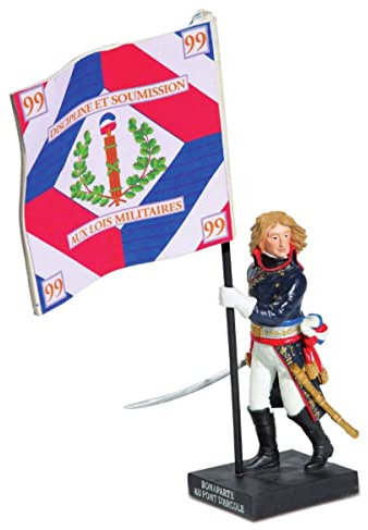 Isideco Figur Napoleon Bonaparte mit Fahme an der Brücke von Arcole