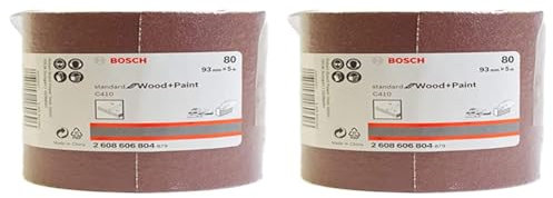 Bosch Professional Schleifrolle für Weichholz, Breite: 93 mm Länge: 5m Körnung 80 C410) (Packung mit 2)