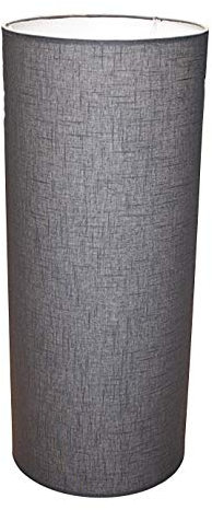Lampenschirm 250x600 mm Durchmesser x Höhe | Walze | Dunkelgraue Baumwolle | Für E27-Fassung | Lampenschirm 25 x 60 cm | Schirm 25 cm