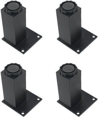 ZCSOWE Ensemble de 4 Pieds de Meuble réglables en Hauteur - Noir Mat - Hauteur : 60mm (+28mm)