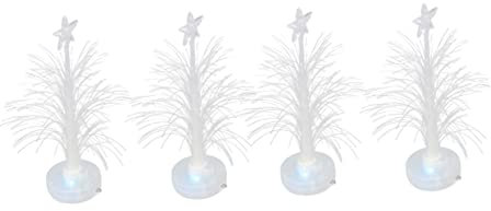 DOITOOL 4 Stück Glasfaser-nachtlicht Geführter Weihnachtsbaum Led-weihnachtsbaumfigur Weihnachtsbaum Figur Weihnachtstischlicht Weihnachtsbaum-nachtlicht Tisch Weihnachtsbaum Blitz Statue