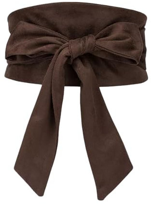 VekkeR Wickelgürtel aus breitem Wildleder, Korsett, Cinch-Gürtel für Damen, Blusen, Kleider, Kummerbunde, Accessoires