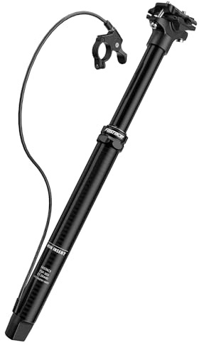 KWYBOW Bike Dropper Post, 27.2/30.9/31.6mm x 440mm, 125mm Travel, Aluminium, Black, Remote External Internal Cable