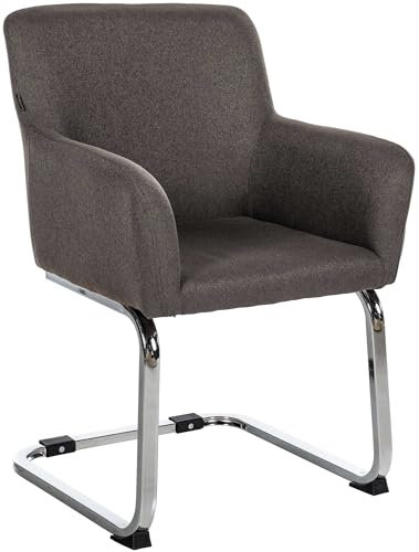 CLP Stuhl Puka I Gepolsterter Freischwinger I Edelstahl-Gestell, Farbe:dunkelgrau, Material:Stoff