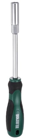 QUARKZMAN Chiave a Dado Metrico 10 mm Cr-V con Asta Cava, Cacciavite a Bussola Esagonale con Punta Non Magnetica e Manico Antiscivolo per Riparazioni Automobilistiche