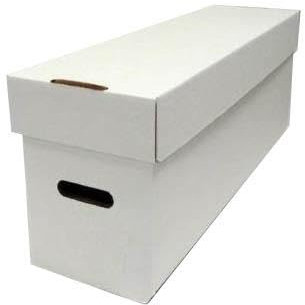 3 long comic boxes heavey duty. cardboard with lid