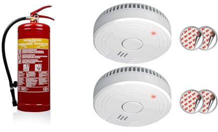 Smartwares Extincteur Mousse - 6 L - pour Feux AB - Adapté pour bureaux et domiciles & ELRO FS1805 Détecteur de fumée avec 5 ans de batterie et aimant - Conforme à la norme européenne