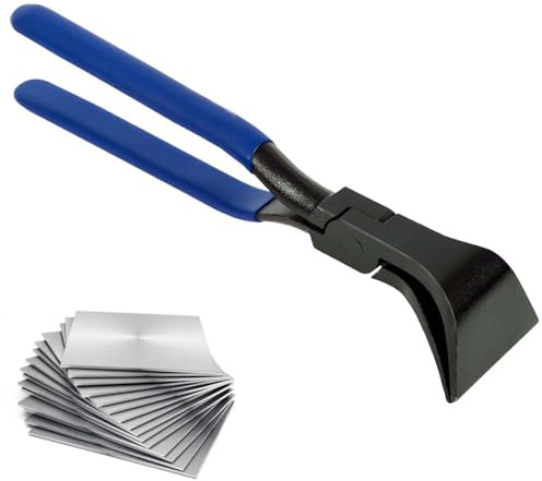 Falzzange: 45° Abkantzange Breit 60 mm Falzzange Blechzange Abfalzen Werkzeug mit Rutschfestem Griff erprobtes Dachdecker Werkzeug für Heimwerker(Blau)