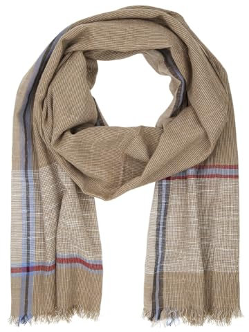 LINDENMANN Herren-Schal leicht 100% BIO Baumwolle beige