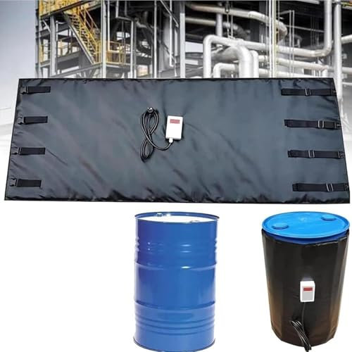 MBCEYLSTUB Metal Drum Heater, 2300W/4000W IBC Ton Drum Heater, Electric Heating Jacket for Valves, Instruments, Storage Tanks, Oil Drums,Black,55Gallon