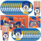 Doyomtoy - Juego de vajilla para fiesta de dibujos animados, 61 unidades, tazas, servilletas, mantel, para fiestas de cumpleaños infantiles, decoración de fiesta de bebé