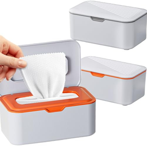 Caja de Toallitas Húmedas,2pcs Caja de Almacenamiento para Toallitas Húmedas,Caja de Papel Higiénico Húmedo,Caja de Servilletas con Tapa,Dispensador Almacenamiento de Toallitas Húmedas