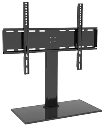 Soporte universal para TV – Soporte universal para TV de mesa con soporte para televisores de 26 a 80 pulgadas, soporte de altura ajustable, con base de vidrio templado de 8 mm, máx. 50 – 70 kg (