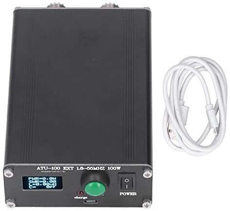 SUPYINI Automatic Antenna Tuner ATU-100 Mini Shortwave Tuner 1.8-55MHz 100W with 0.96in OLED Display Type C Port for Ham Radio Equipment
